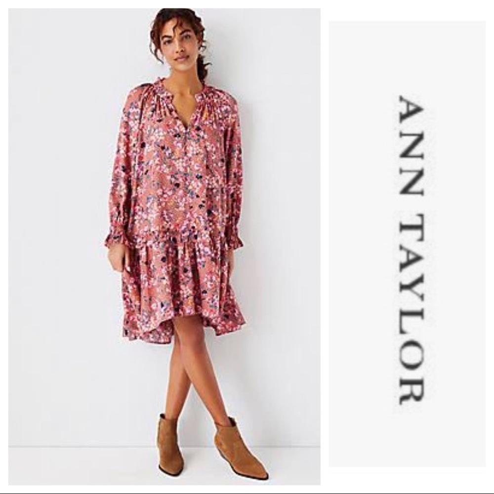 Ann Taylor Floral Swing Dress Size S